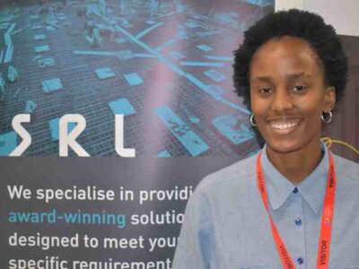 7 - Imani from SRL at the careers event inside University Studies at West Suffolk College